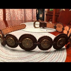 NWT Brighton Leather Concho Belt GORGEOUS!